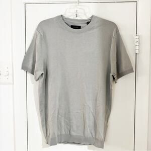 Porter & Ash Fine Gauge Knit Short Sleeve Sweater Gray (Men’s Medium)